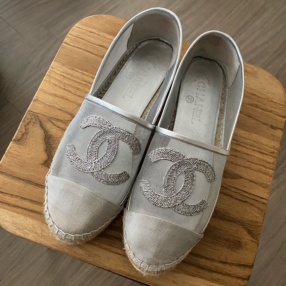 Chanel Mesh Espadrilles in Silver - Picture 1 of 3